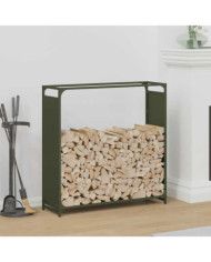 Portant de bois chauffage vert olive 90x28x90 cm | Mobilier & Déco