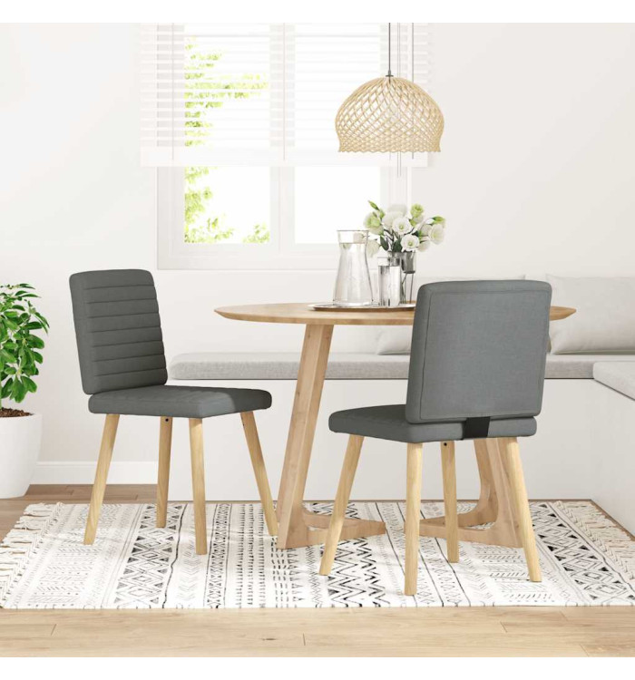 Chaises à manger lot de 2 gris foncé tissu | Mobilier & Déco