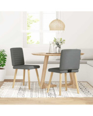 Chaises à manger lot de 2 gris foncé tissu | Mobilier & Déco
