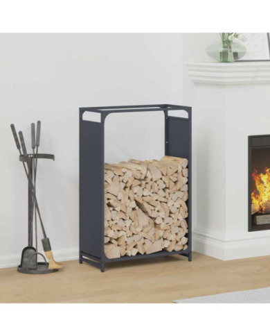 Portant de bois chauffage anthracite 60x28x90 cm | Mobilier & Déco