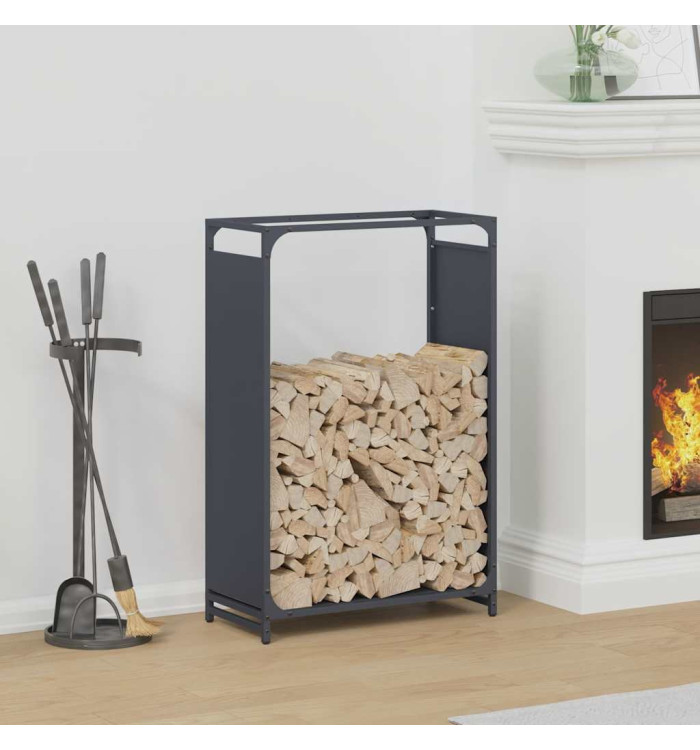 Portant de bois chauffage anthracite 60x28x90 cm | Mobilier & Déco