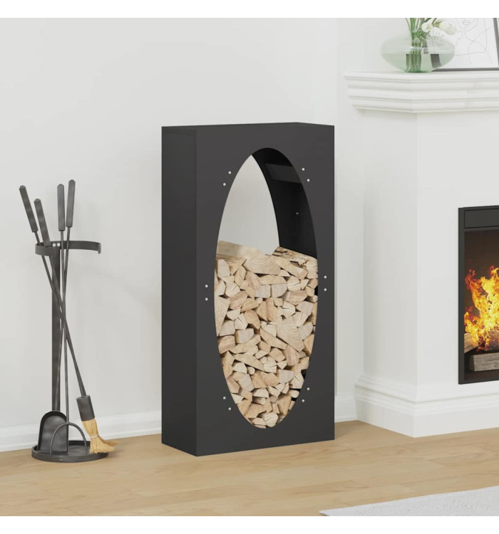 Portant de bois chauffage noir 50x23x100 cm | Mobilier & Déco