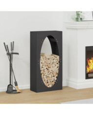 Portant de bois chauffage noir 50x23x100 cm | Mobilier & Déco