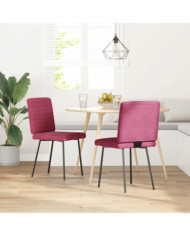 Chaises à manger lot de 2 Rouge bordeaux Velours | Mobilier & Déco