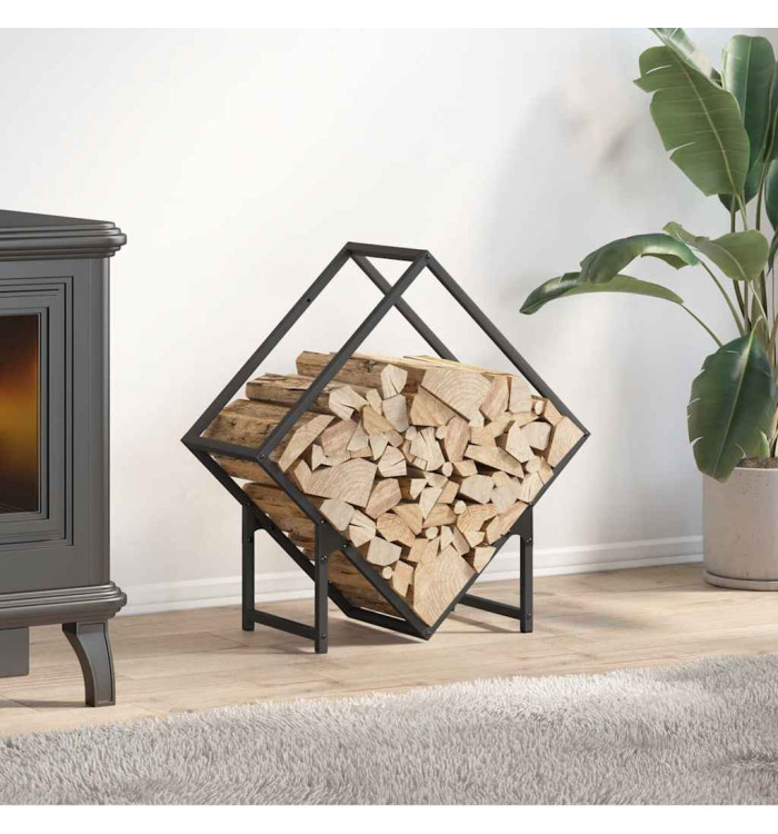 Portant de bois chauffage noir 60x25x60 cm | Mobilier & Déco