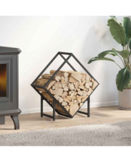 Portant de bois chauffage noir 60x25x60 cm | Mobilier & Déco