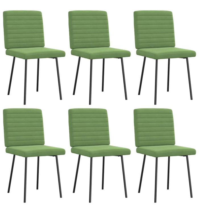 Chaises à manger lot de 6 vert clair velours | Mobilier & Déco