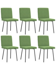 Chaises à manger lot de 6 vert clair velours | Mobilier & Déco