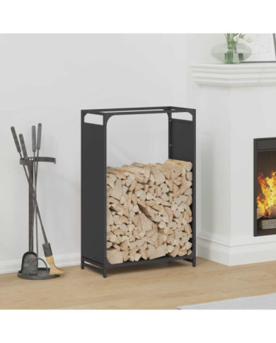 Portant de bois chauffage noir 60x28x90 cm acier laminé à froid | Mobilier & Déco