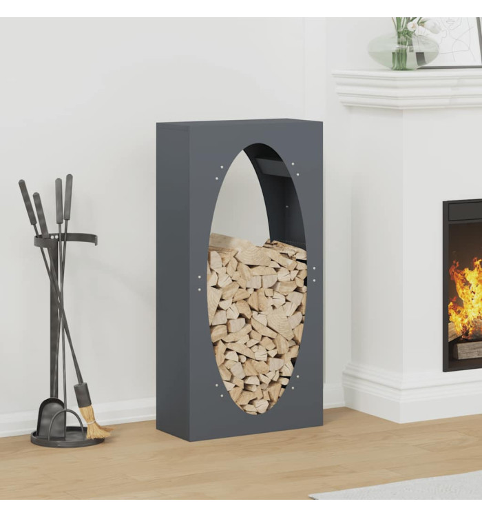 Portant de bois chauffage anthracite 50x23x100 cm | Mobilier & Déco
