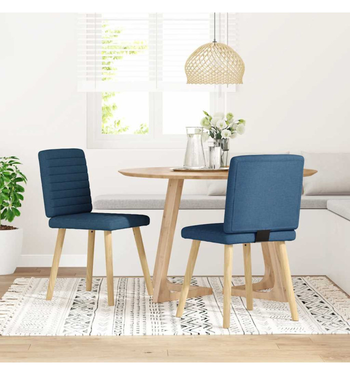 Chaises à manger lot de 2 bleu tissu | Mobilier & Déco