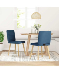 Chaises à manger lot de 2 bleu tissu | Mobilier & Déco