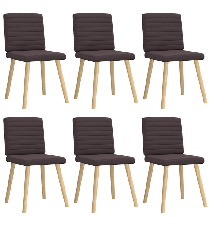 Chaises à manger lot de 6 marron foncé tissu | Mobilier & Déco