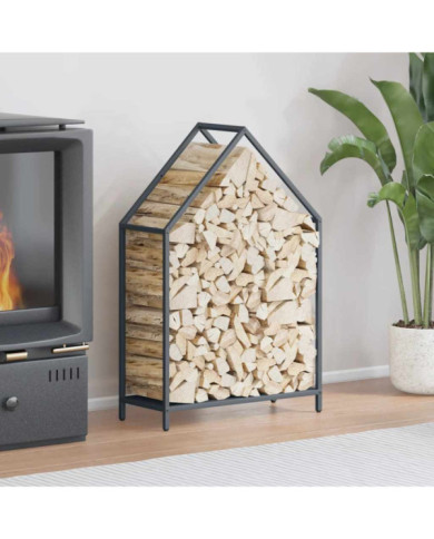 Portant de bois chauffage anthracite 60x25x90 cm | Mobilier & Déco
