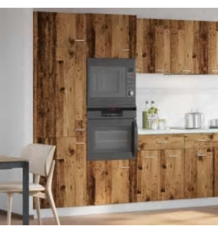 Armoire à micro-ondes "Lyon" vieux bois 60x57x207 cm | Mobilier & Déco