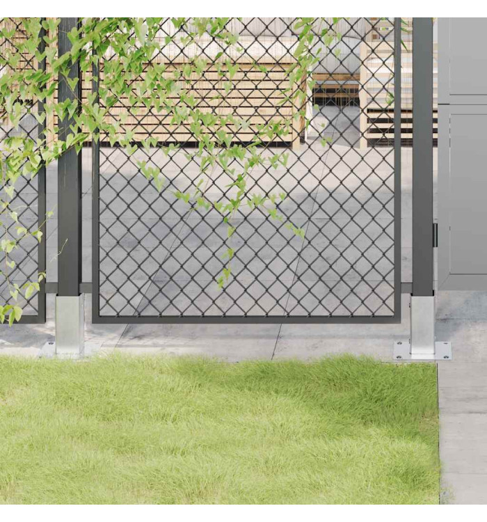 Bases de poteau carrées 4 pcs argent 71x71 mm acier galvanisé | Mobilier & Déco