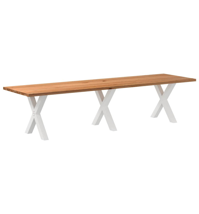 Table à manger marron clair bois de chêne massif rectangulaire | Mobilier & Déco