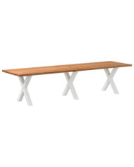 Table à manger marron clair bois de chêne massif rectangulaire | Mobilier & Déco
