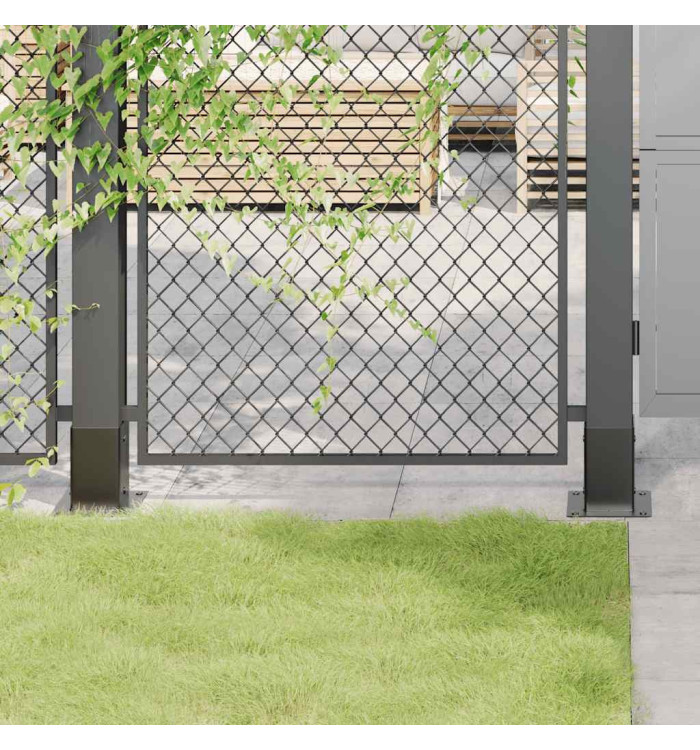 Bases de poteau carrées 12 pcs anthracite 81x81 mm | Mobilier & Déco