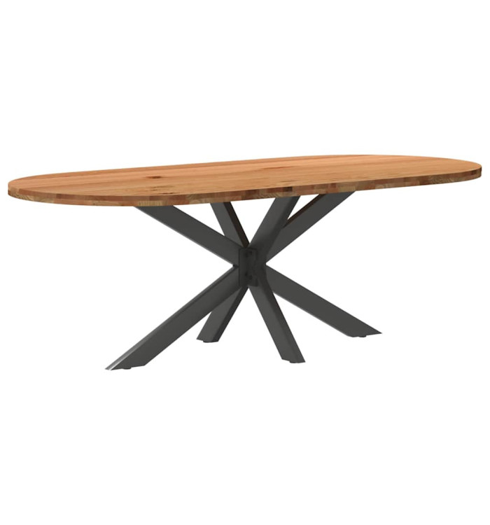 Table à manger 220x100x74 cm bois de chêne massif ovale | Mobilier & Déco