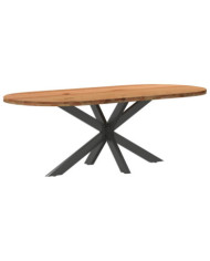 Table à manger 220x100x74 cm bois de chêne massif ovale | Mobilier & Déco
