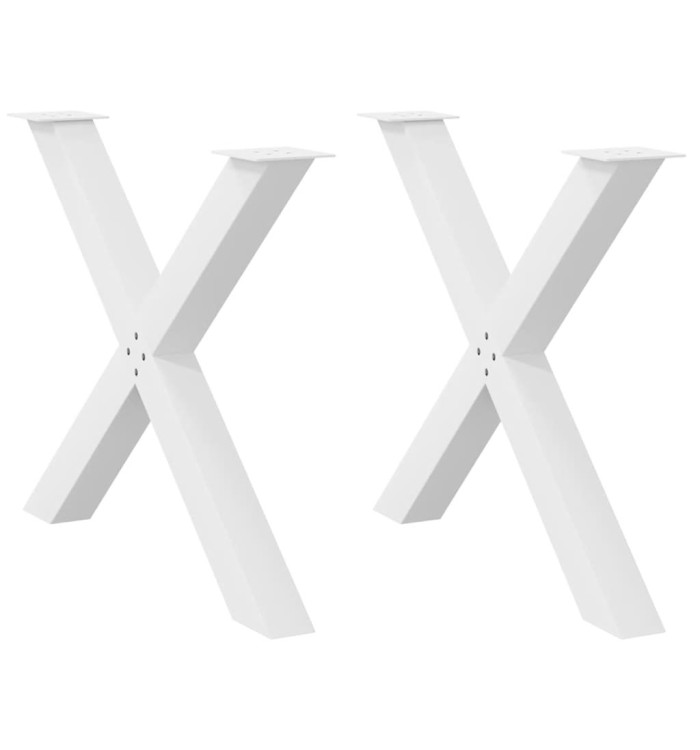 Pieds de table à manger forme de X 2 pcs blanc 90x(72-73) cm | Mobilier & Déco
