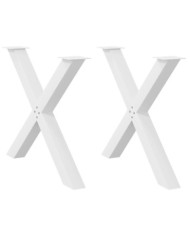 Pieds de table à manger forme de X 2 pcs blanc 90x(72-73) cm | Mobilier & Déco