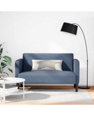 Canapé causeuse bleu 109 cm tissu velours côtelé | Mobilier & Déco