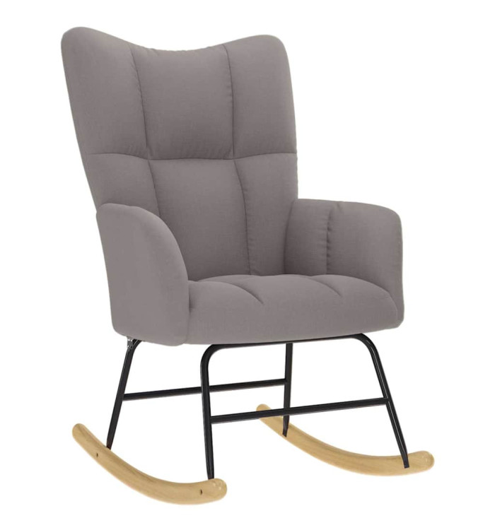 Chaise à bascule Taupe Tissu | Mobilier & Déco