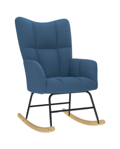 Chaise à bascule Bleu Tissu | Mobilier & Déco