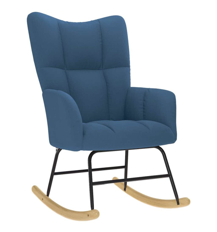 Chaise à bascule Bleu Tissu | Mobilier & Déco