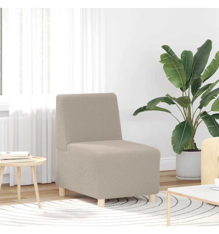 Fauteuil gris clair 55 cm tissu imitation laine bouclée | Mobilier & Déco