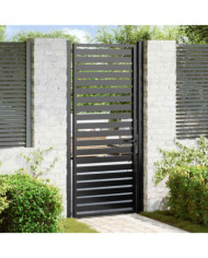 Portail de jardin verrouillable noir 100x200 cm aluminium | Mobilier & Déco
