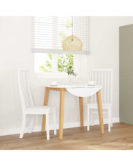 Chaises à manger 2 pcs blanc bois massif caoutchouc | Mobilier & Déco
