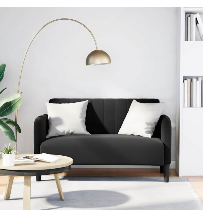 Canapé causeuse noir 109 cm velours | Mobilier & Déco