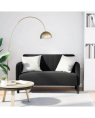 Canapé causeuse noir 109 cm velours | Mobilier & Déco