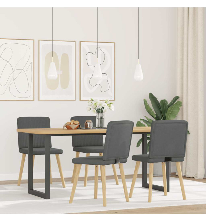 Chaises à manger lot de 4 gris foncé tissu | Mobilier & Déco