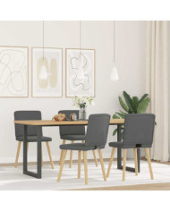 Chaises à manger lot de 4 gris foncé tissu | Mobilier & Déco