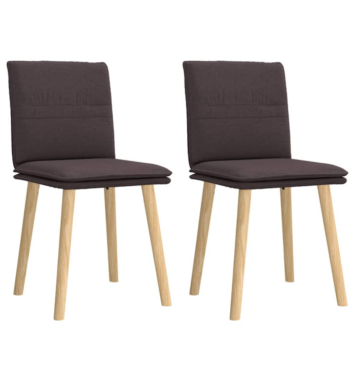 Chaises à manger lot de 2 marron foncé tissu | Mobilier & Déco