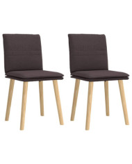 Chaises à manger lot de 2 marron foncé tissu | Mobilier & Déco