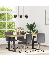 Chaises à manger lot de 4 gris similicuir | Mobilier & Déco
