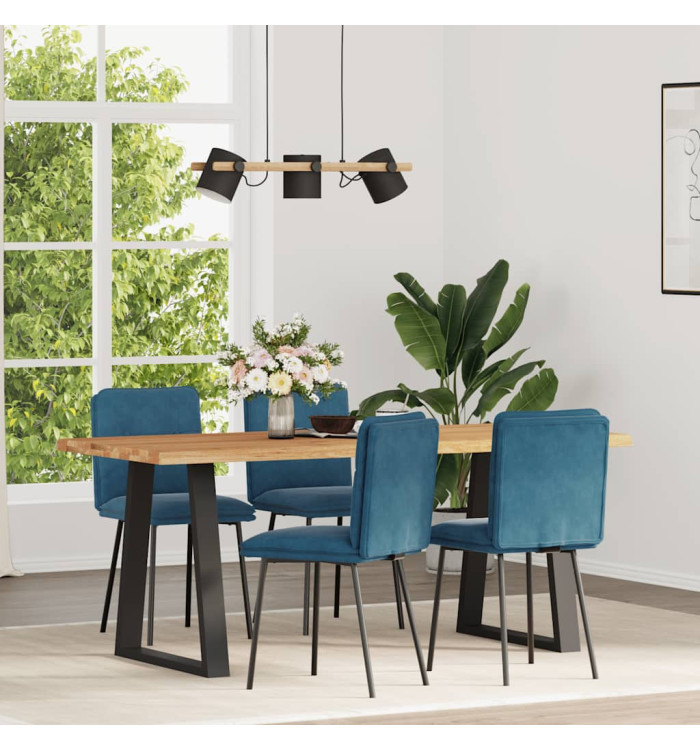 Chaises à manger lot de 4 Bleu Velours | Mobilier & Déco