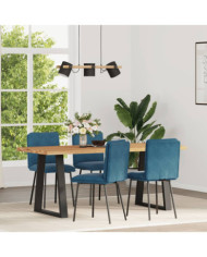 Chaises à manger lot de 4 Bleu Velours | Mobilier & Déco