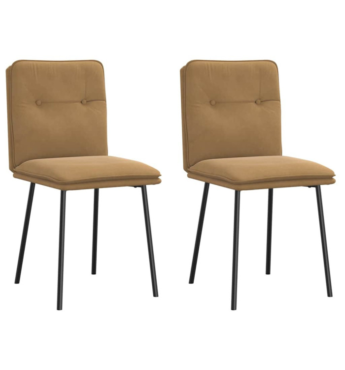 Chaises à manger lot de 2 Marron Velours | Mobilier & Déco