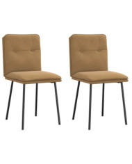 Chaises à manger lot de 2 Marron Velours | Mobilier & Déco