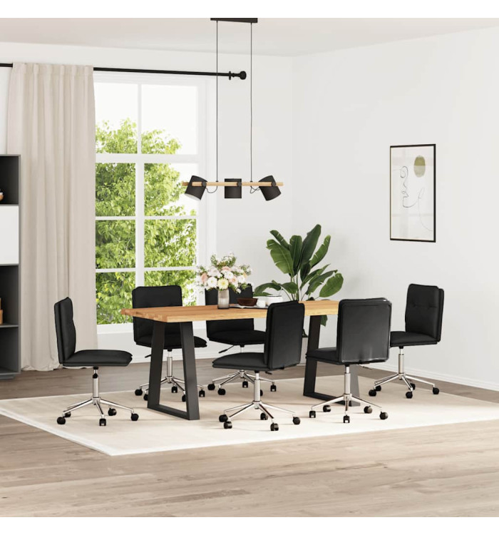 Chaises à manger lot de 6 noir similicuir | Mobilier & Déco