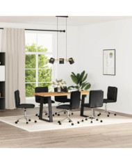 Chaises à manger lot de 6 noir similicuir | Mobilier & Déco