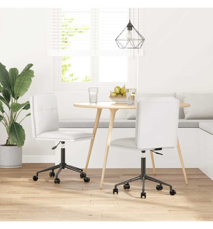 Chaises à manger lot de 2 blanc similicuir | Mobilier & Déco