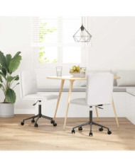 Chaises à manger lot de 2 blanc similicuir | Mobilier & Déco