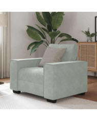 Fauteuil Gris clair 60 cm Velours | Mobilier & Déco